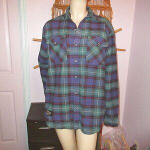 Vtg Vermont Flannel Co. Mens Shirt Size M Plaid Button Up Shacket Outdoor USA